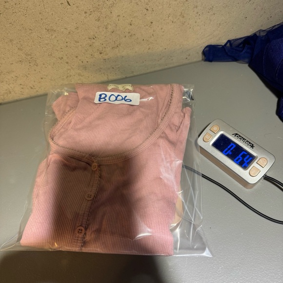 Y2K Light Pink Fitted Long-Sleeve Button Front Top Cute Ballerina Pastel Casual - Picture 7 of 7